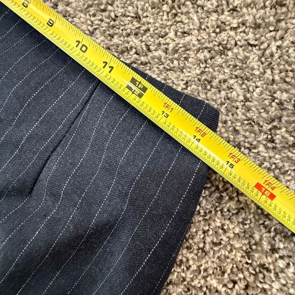 Focus 2000 Grey Black Pinstripe Wool Skirt Pencil 10 Medium - Picture 4 of 6